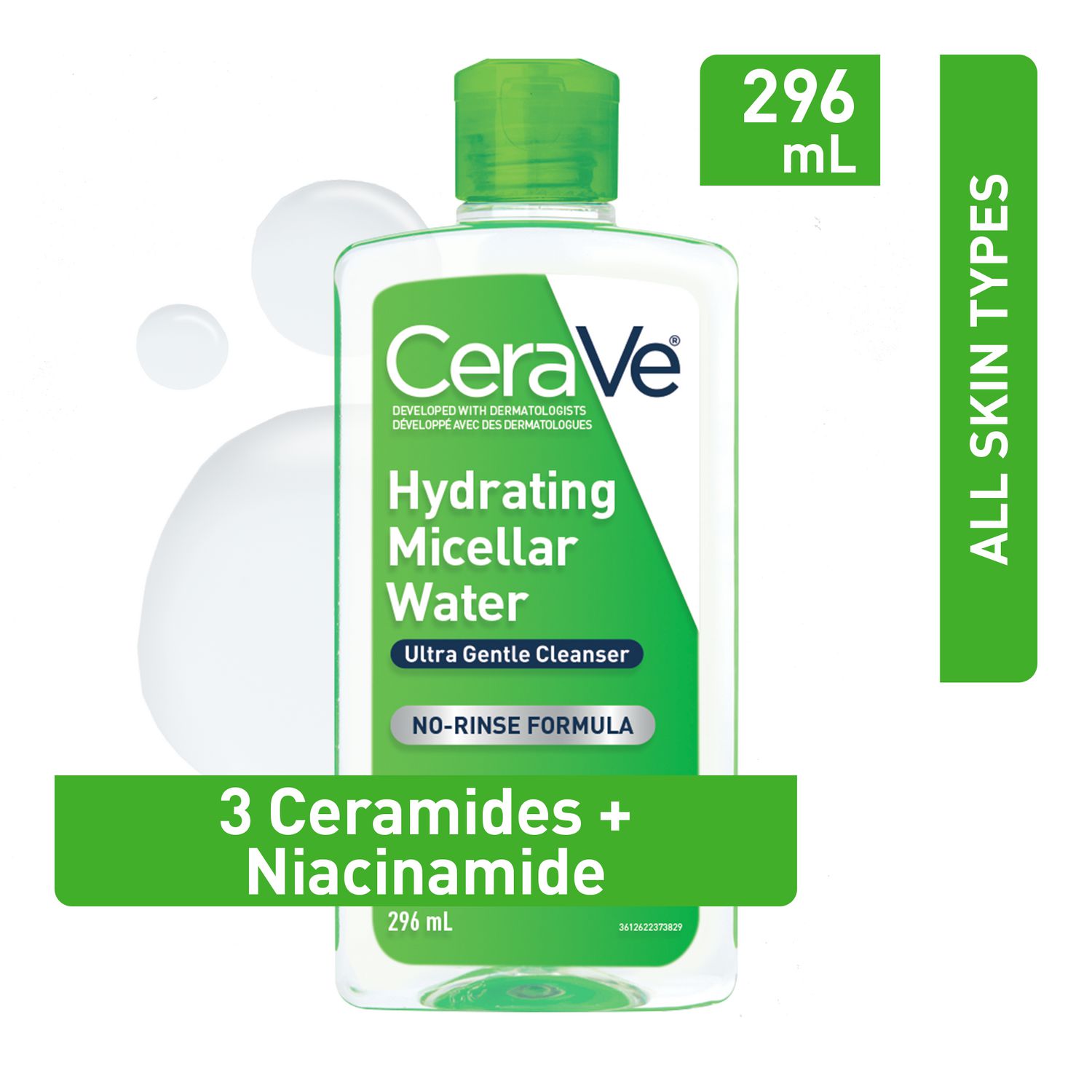 CeraVe Eau micellaire nettoyante hydratante pour le visage