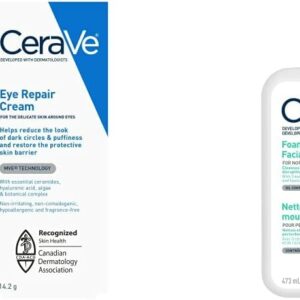 CeraVe Eye Repair Cream Crème pour les yeux avec acide hyaluronique pour réduire l'apparence des cernes