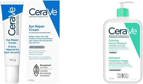 CeraVe Eye Repair Cream Crème pour les yeux avec acide hyaluronique pour réduire l'apparence des cernes