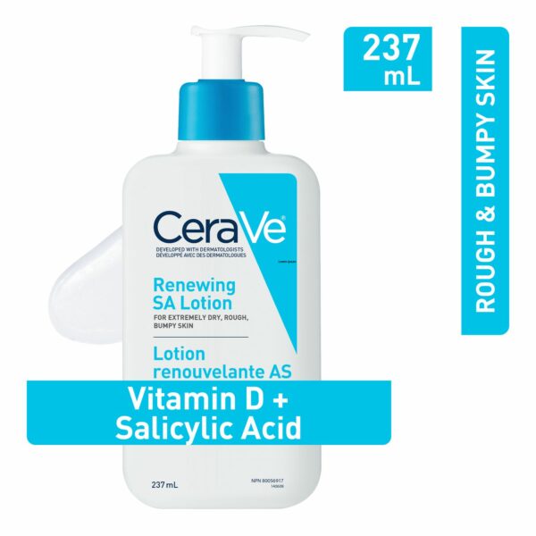 CeraVe Lotion à l'acide salicylique pour peau rugueuse et bosselée | Lotion à la vitamine D et à l'acide hyaluronique | Sans parfum